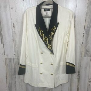 Vintage Dawn Joy Fashions Nautical‎ Military Blazer size 18W Double Breasted